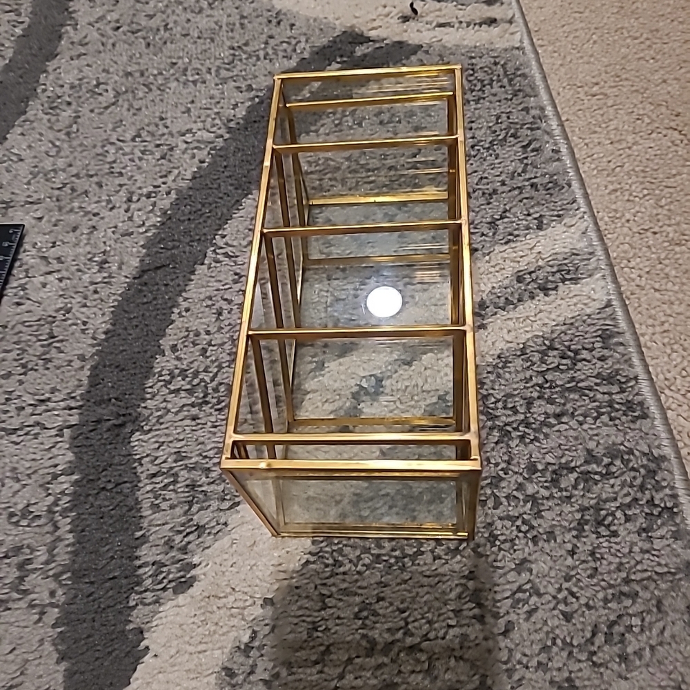 Hipiwe Vintage Gold Metal Desk Organizer - Glass Make up Brushes lipstick Hol... - Picture 11 of 12